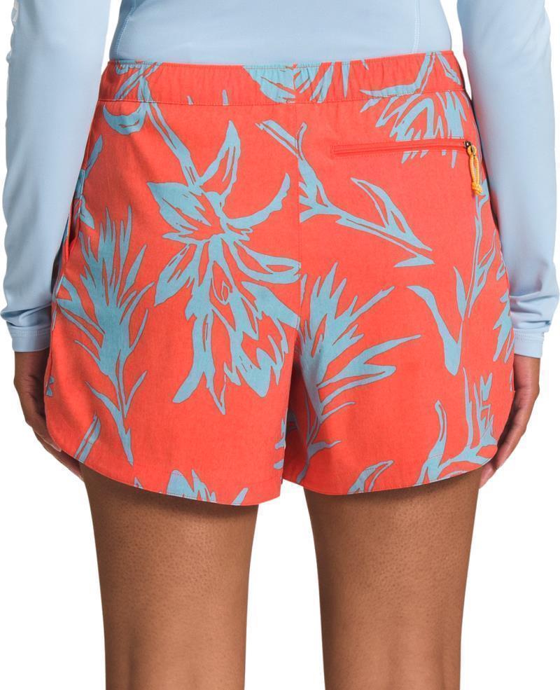 Class V Shorts, Reg - Womens - Retro Orange Tropical Paintbrush Class V Print 3