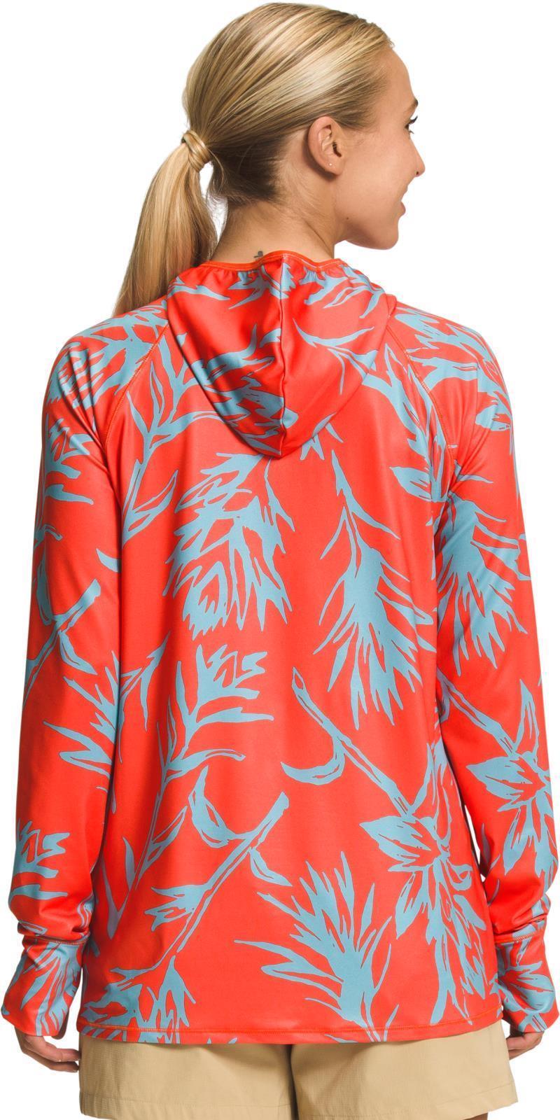 Class V Water Hoodie - Womens - Retro Orange Tropical Paintbrush Print 3