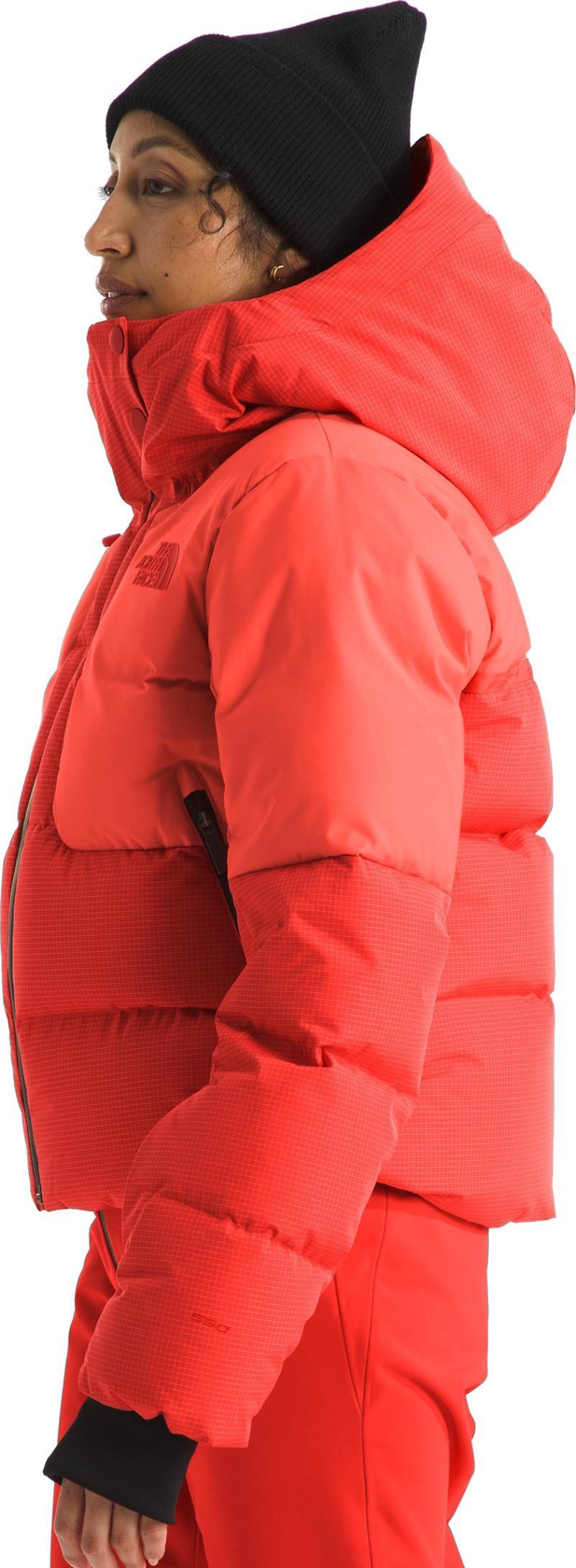 Cold Spell Cropped Down Jacket - Womens - fiery red / crimson orange 1