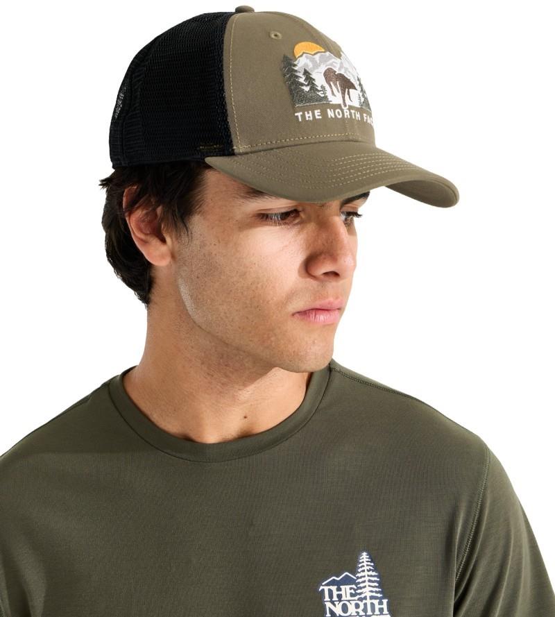Embroidered Mudder Trucker - caraway seed / bear graphic 1