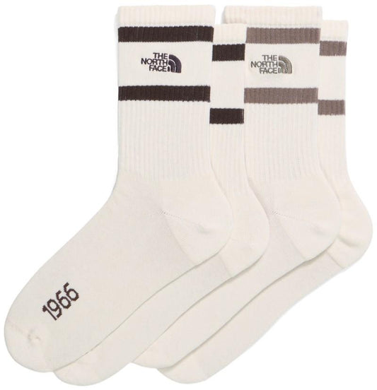 Everyday Crew Heritage Stripe Socks - 2 Pack - raw undyed / dark chestnut / stone slab 1