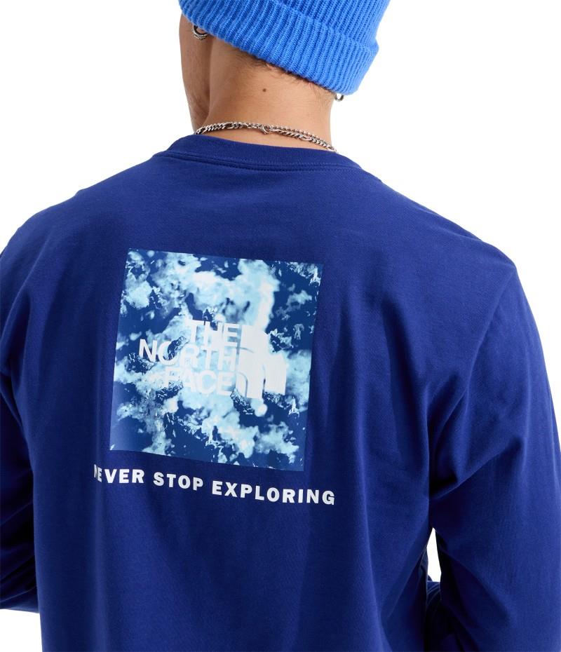 Evolution Granitic Rock Print LS Tee - Mens - bold blue 1