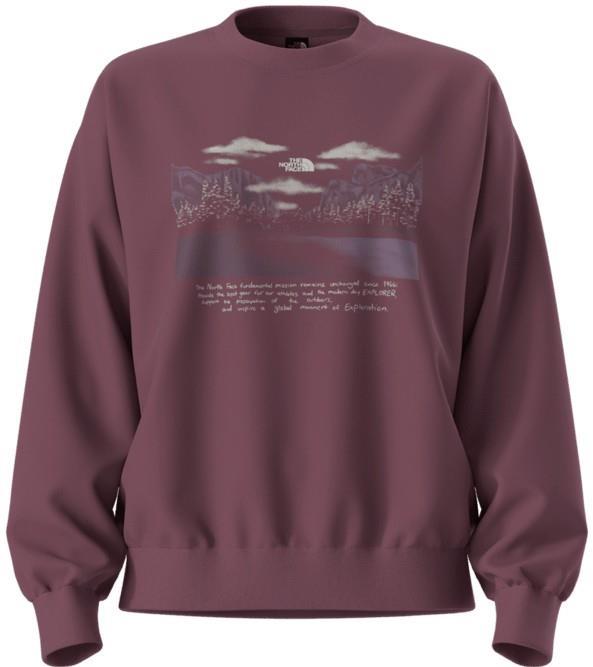 Evolution Mountain Oasis Oversize Crew - Womens - burgundy crush 1