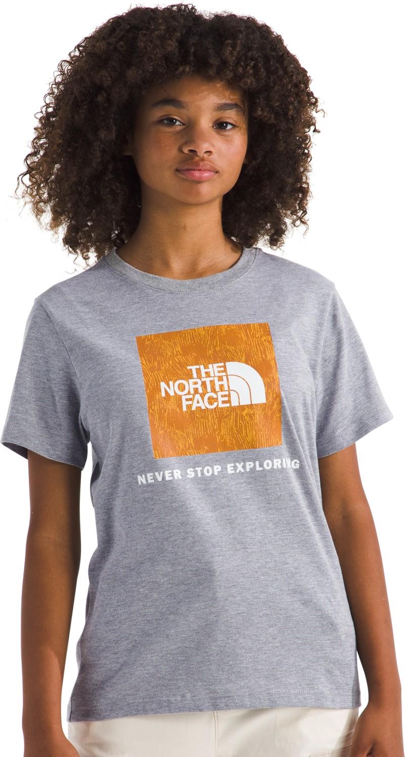 Evolution Print Box NSE SS Tee - Teen - tnf pale grey heather / summit gold regenerative i 1