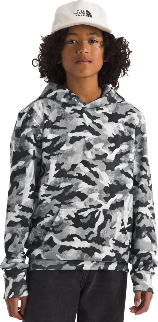 Evolution Pullover Printed Hoodie - Teen - smoked pearl tnf camo small print 1