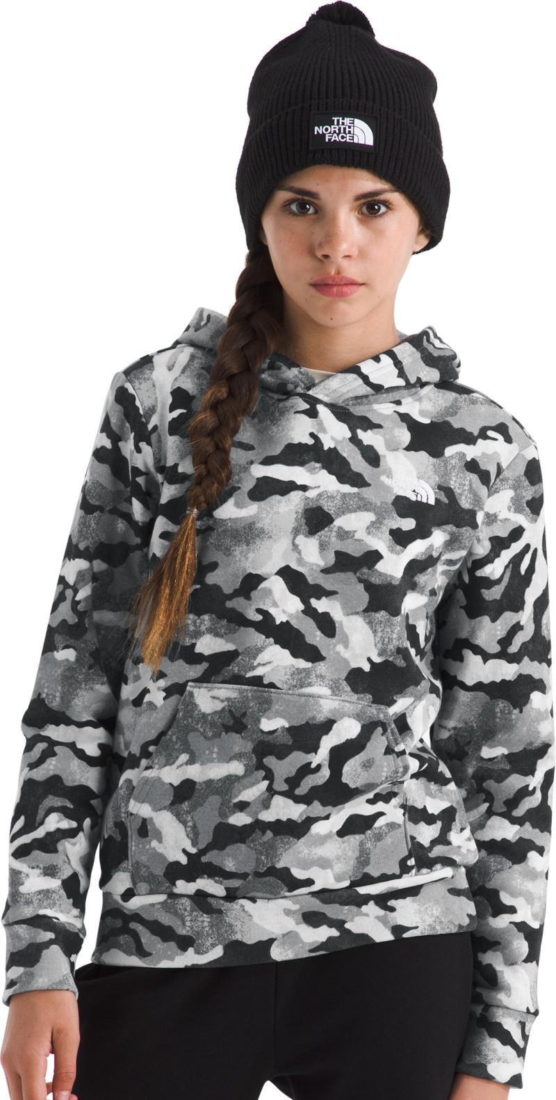 Evolution Pullover Printed Hoodie - Teen - smoked pearl tnf camo small print 1