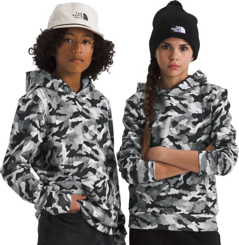 Evolution Pullover Printed Hoodie - Teen - smoked pearl tnf camo small print 1
