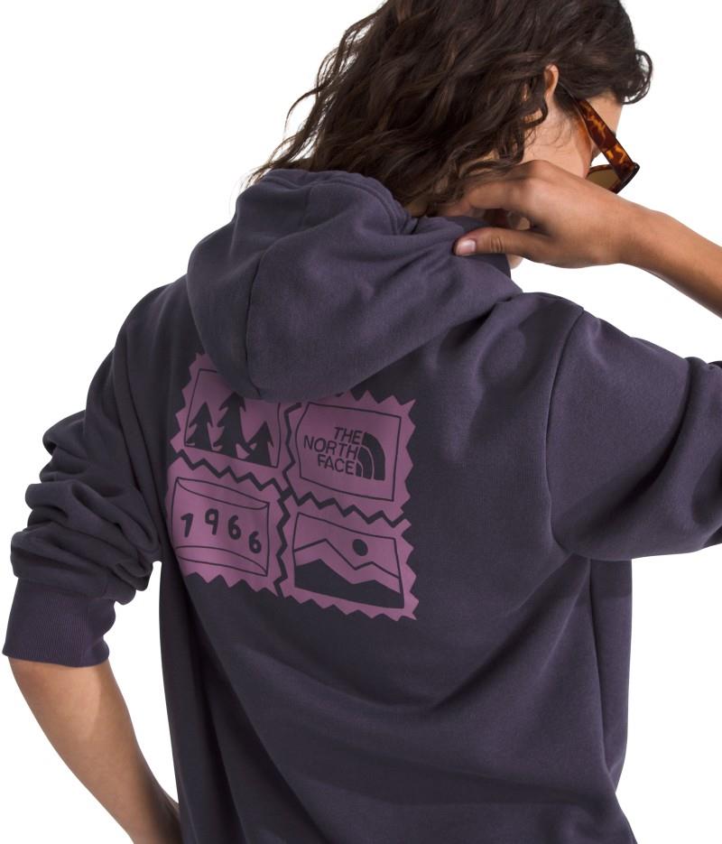 Exploring Stamps Hoodie - Womens - endless dusk 1