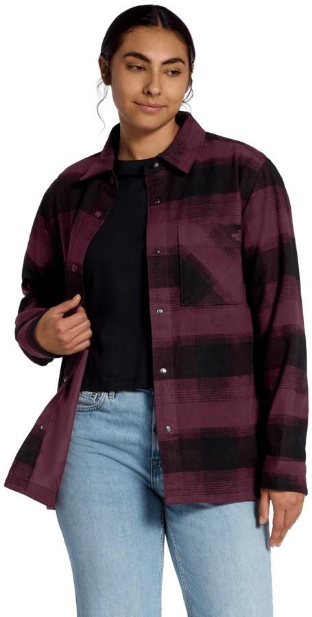 Forest Flannel LS Shacket - Womens - burgundy crush shadow plaid 1