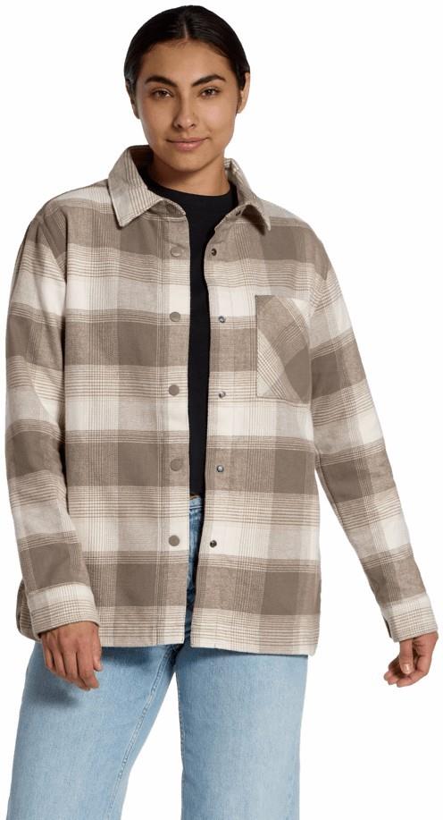 Forest Flannel LS Shacket - Womens - garnet shadow plaid 1
