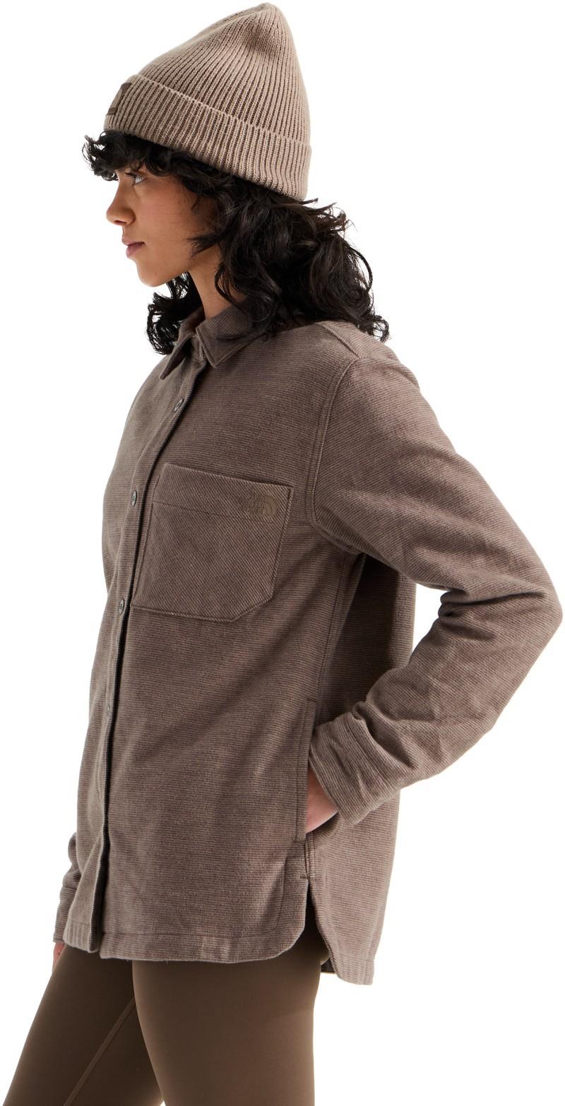 Forest Flannel LS Shacket - Womens - smokey brown grain plaid 1