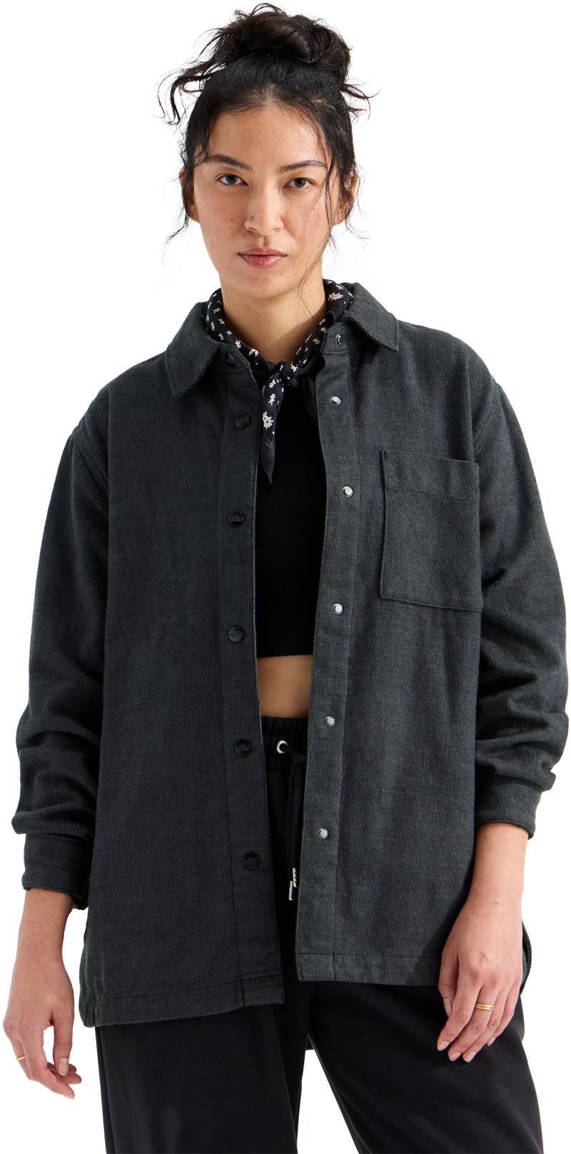 Forest Flannel LS Shacket - Womens - tnf black grain plaid 1