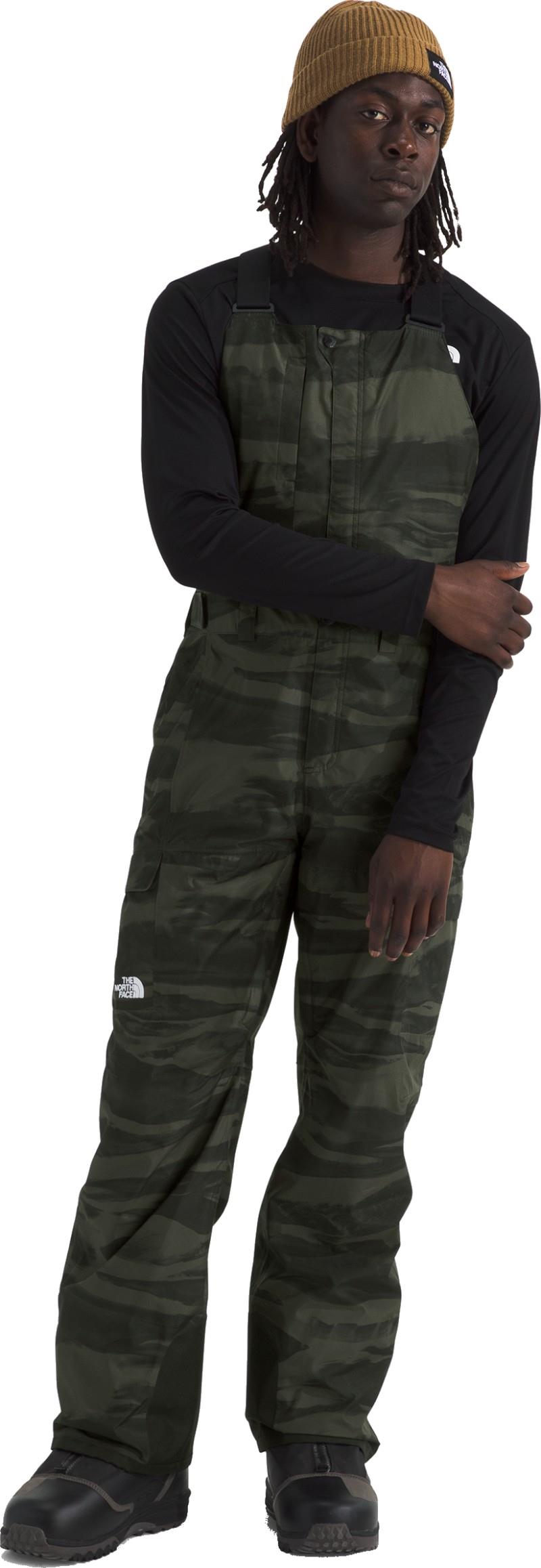 Freedom Printed Bibs, Short - Mens - new taupe green edge of light print 1