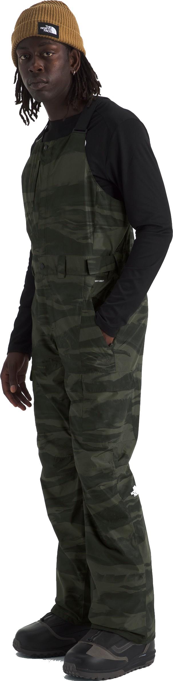 Freedom Printed Bibs, Short - Mens - new taupe green edge of light print 1
