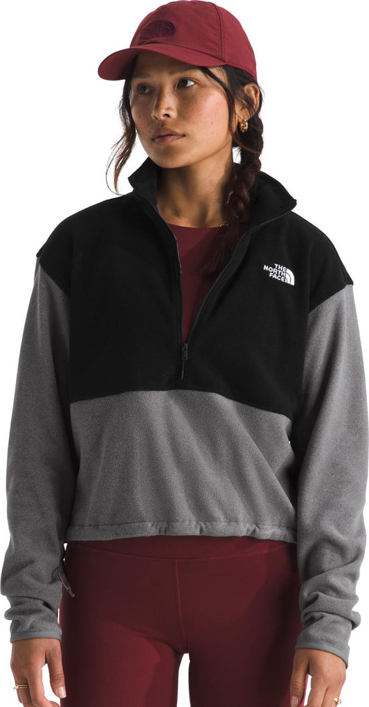 Glacier Fleece 1/2 Zip Short Jacket - Womens - tnf mid grey heather / tnf black 1