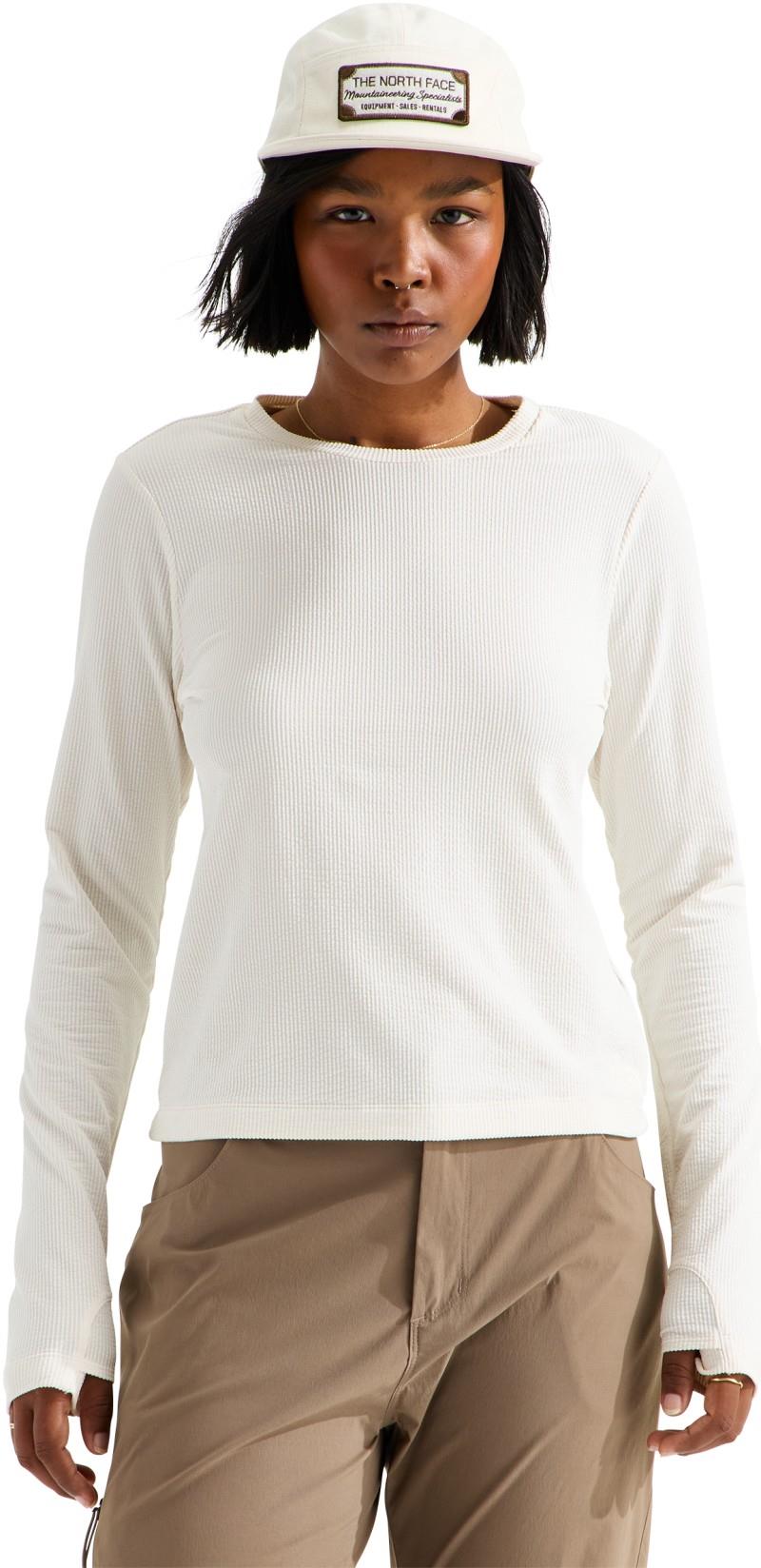 Golden Ridge Ribbed LS Tee - Womens - white dune 1