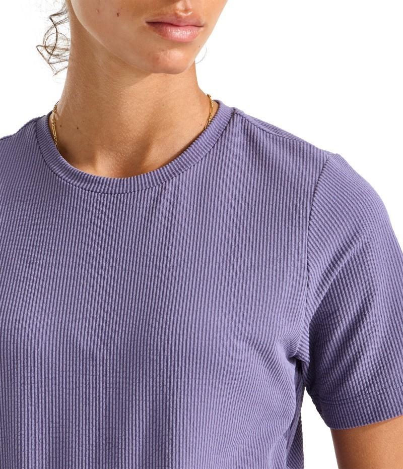 Golden Ridge Ribbed SS - Womens - grounded plum 1