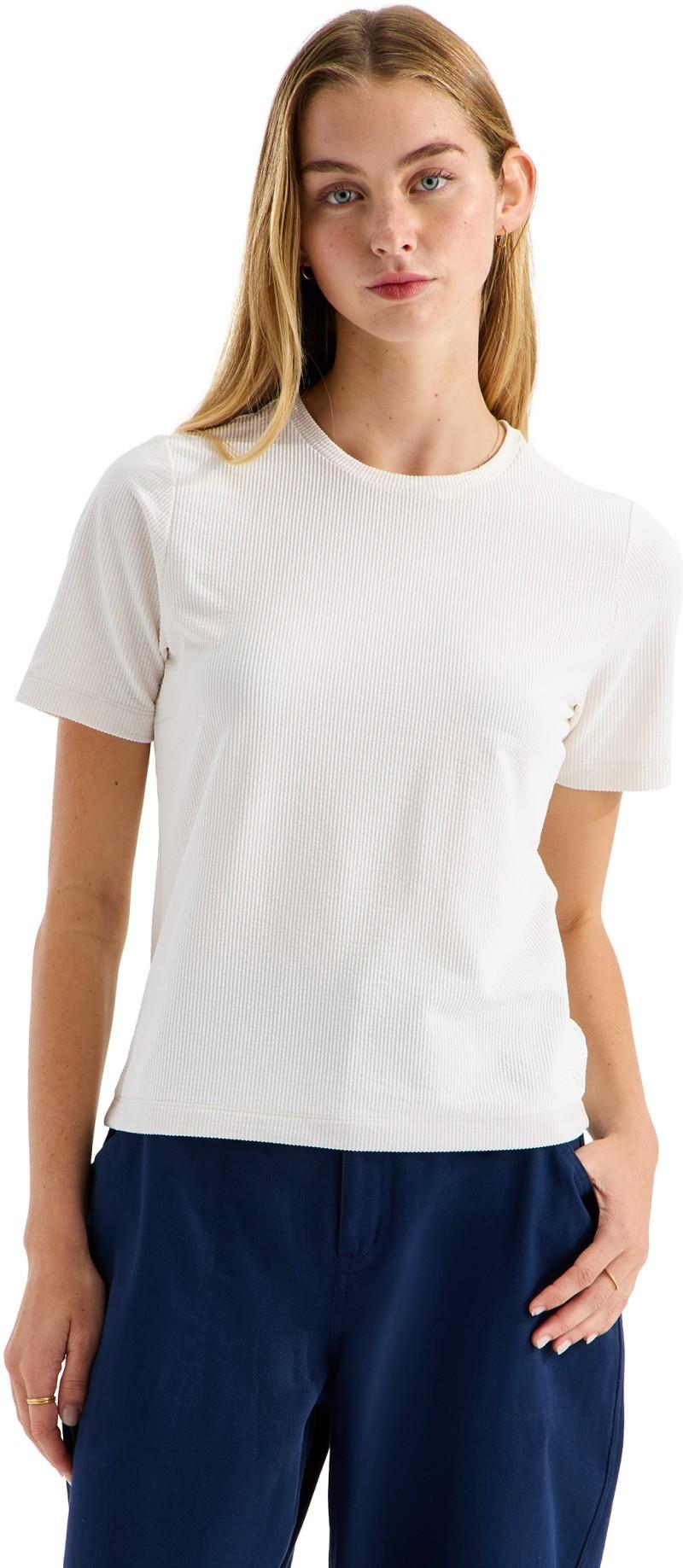 Golden Ridge Ribbed SS - Womens - white dune 1