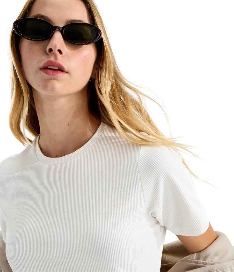 Golden Ridge Ribbed SS - Womens - white dune 1