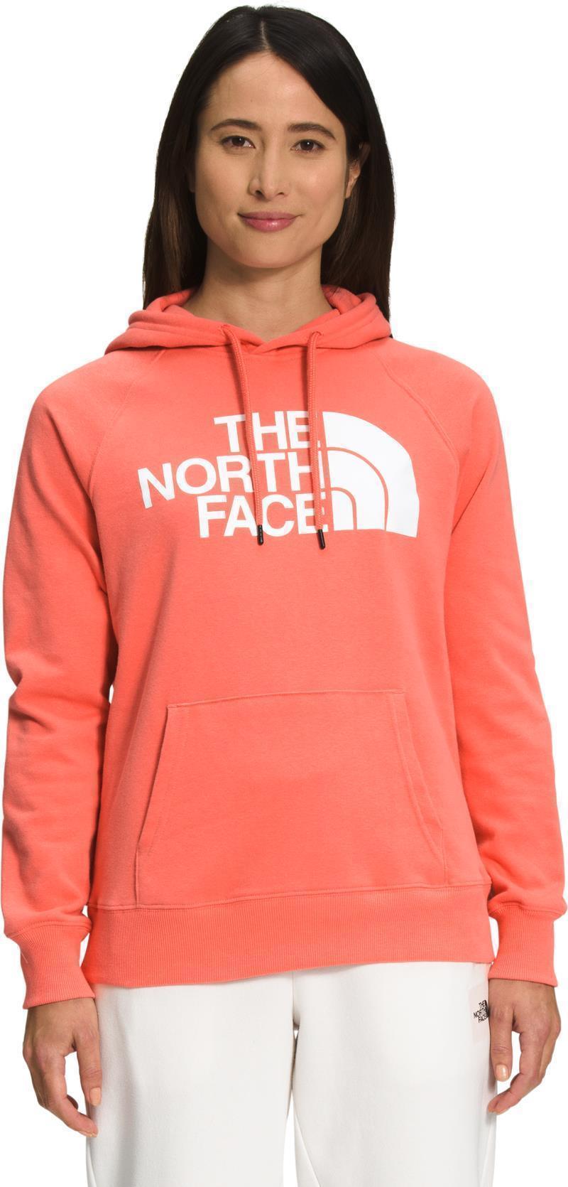 Half Dome Pullover Hoodie - Womens - Coral Sunrise / TNF White 1