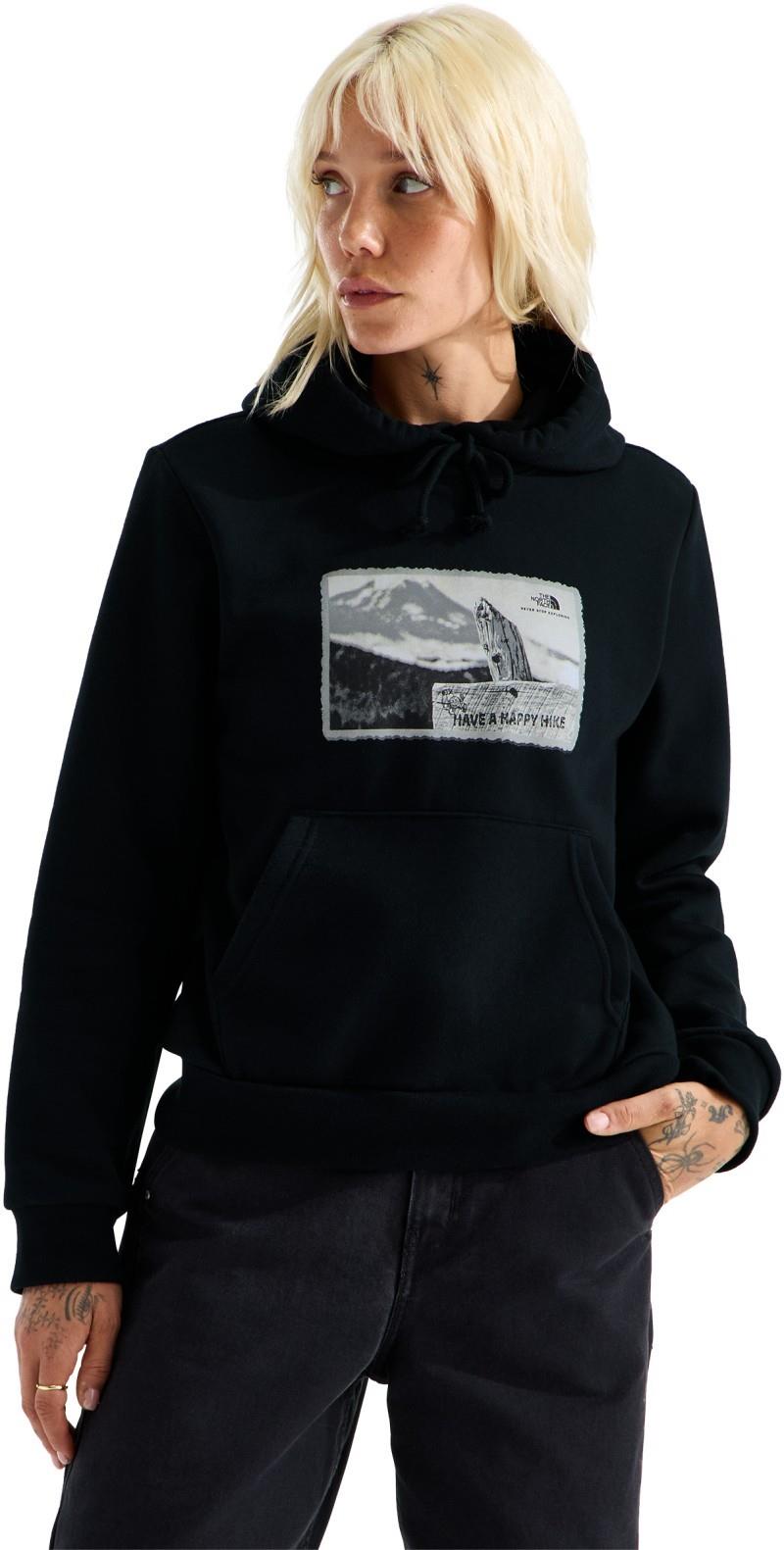 Have A Happy Hike Postcard Hoodie - Womens - tnf black 1