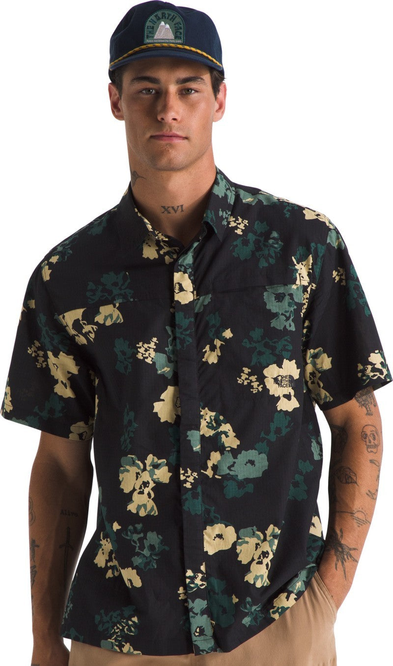 Heritage BD SS Shirt - Mens - duck green tnf flowers simple print 1