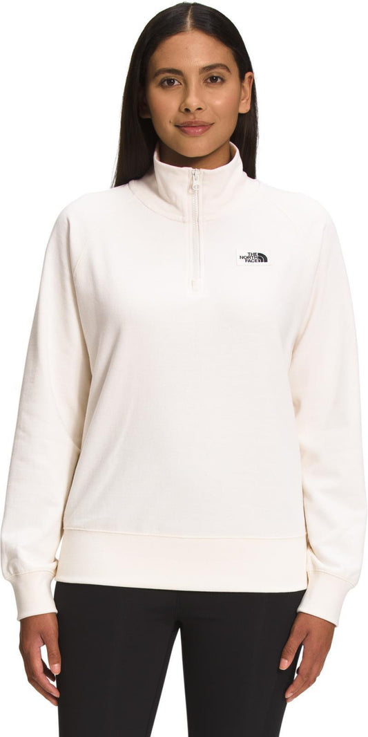Heritage Patch 1/4 Zip - Womens - Gardenia White 1