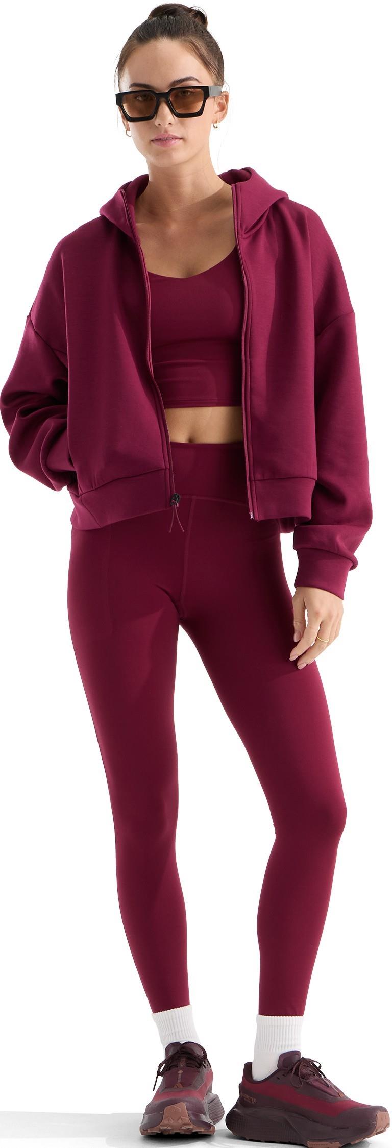 Jaida Full Zip Hooded Jacket - Womens - burgundy crush 1