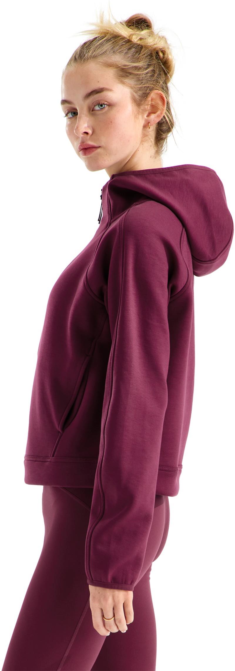 Jaida Quarter Zip Hoodie - Womens - burgundy crush 1