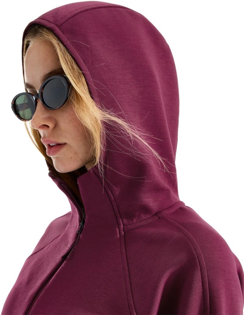 Jaida Quarter Zip Hoodie - Womens - burgundy crush 1