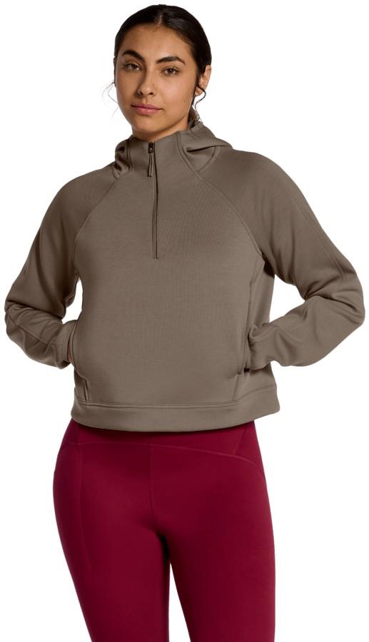 Jaida Quarter Zip Hoodie - Womens - garnet 1