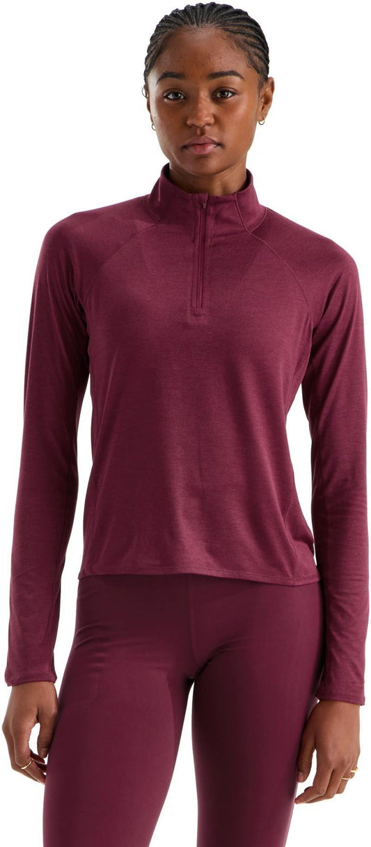 Jaida Quarter Zip - Womens - burgundy crush light heather 1