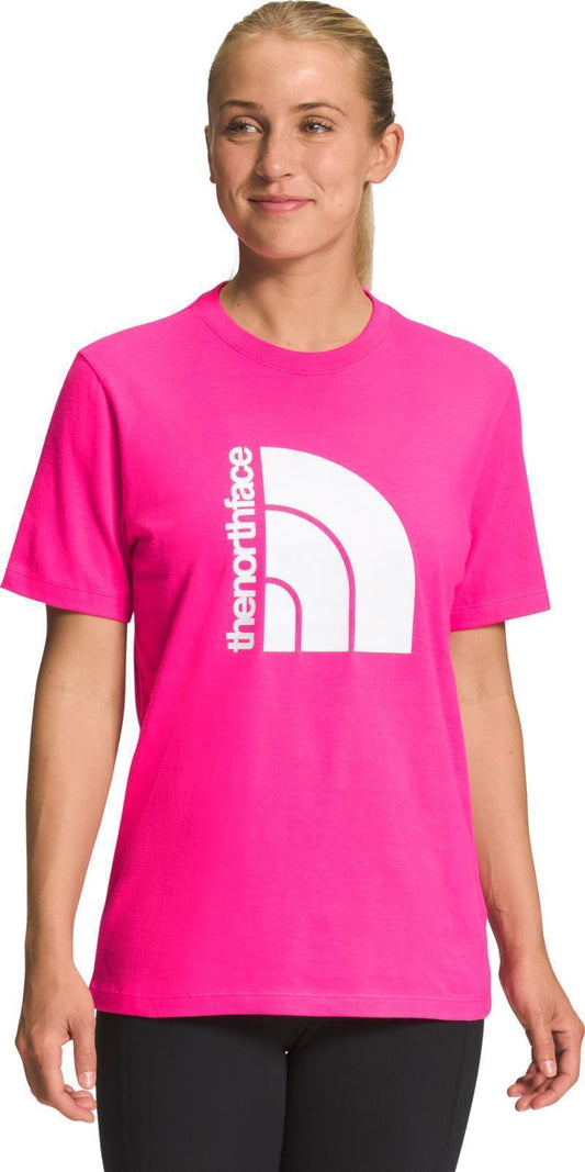 Jumbo Half Dome SS Tee - Womens - Pink Glo / TNF White 1