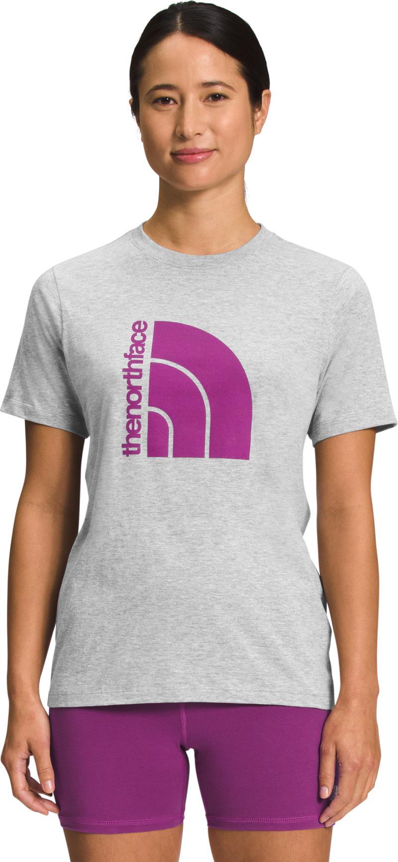 Jumbo Half Dome SS Tee - Womens - TNF Light Grey Heather / Purple Cactus Flower 1
