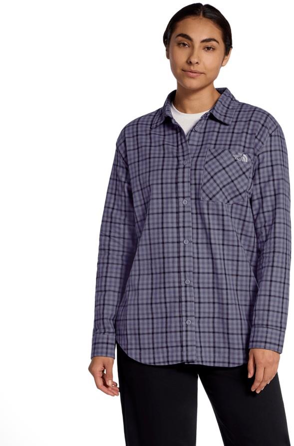 Mountain Falls Flannel Button-Down LS Shirt - Womens - grounded plum mini shadow plaid 1