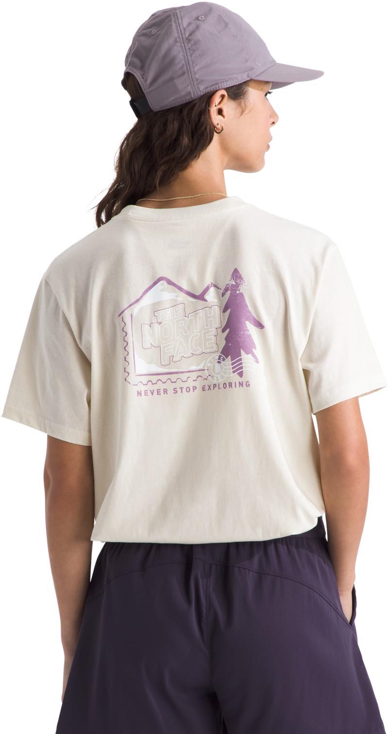 Mountain Stamps SS Tee - Womens - white dune 1