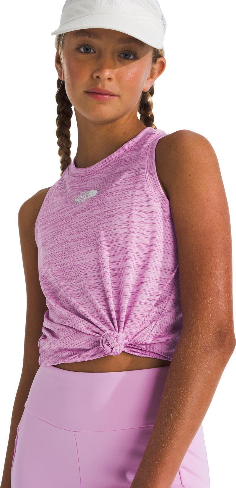 Never Stop Tank - Girls - cyber pink heather 1