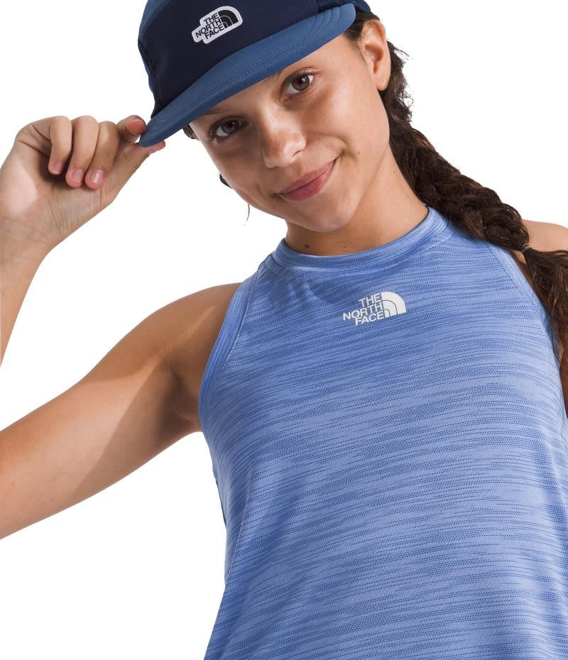 Never Stop Tank - Girls - virtual blue heather 1