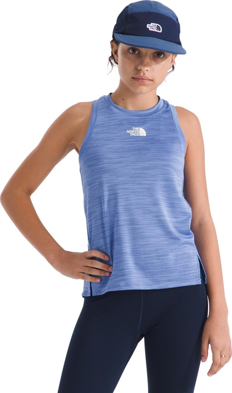Never Stop Tank - Girls - virtual blue heather 1