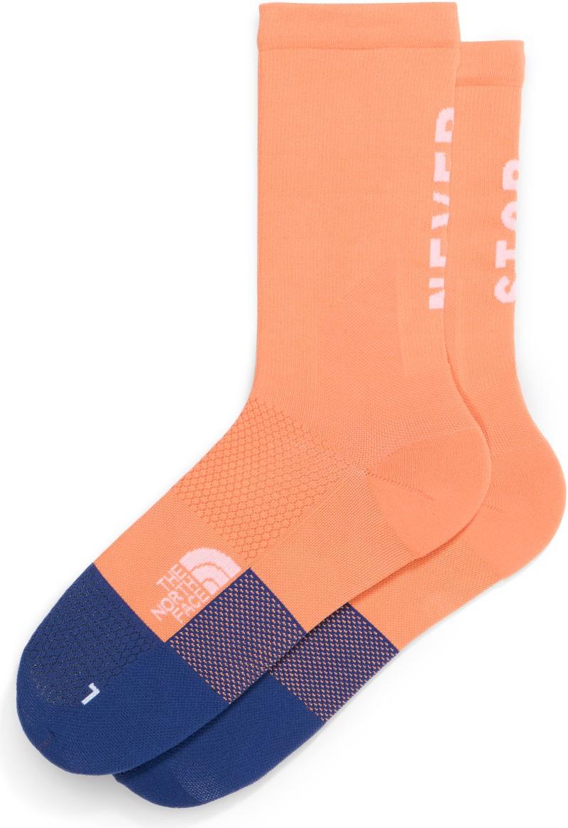 Never Stop Trail Run Crew Socks - papaya / bold blue 1