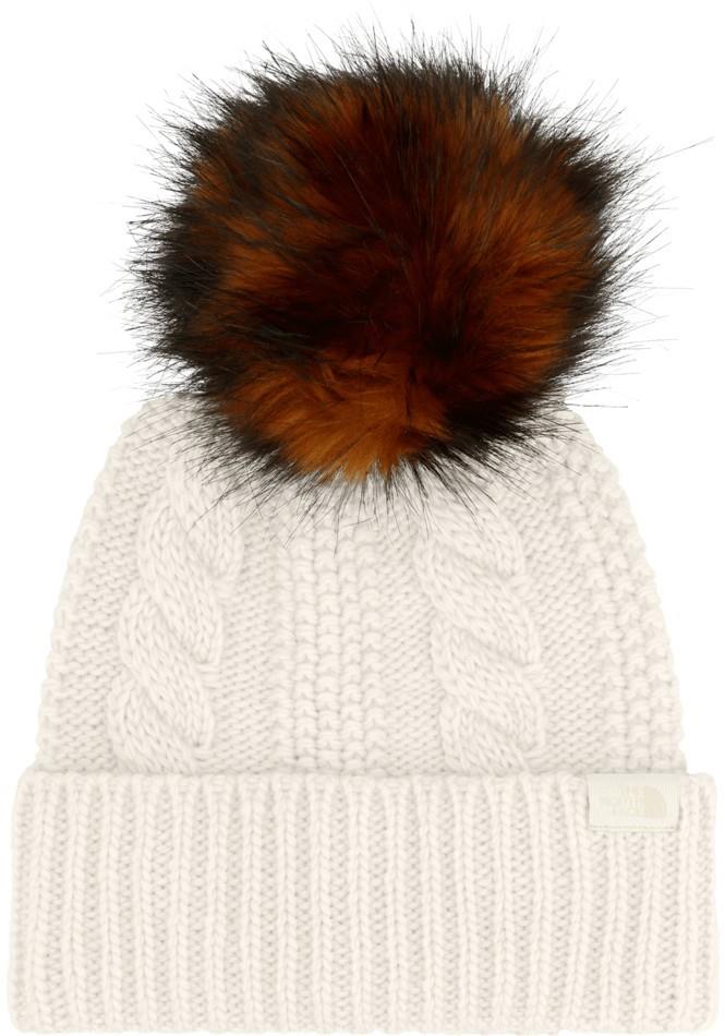 Oh Mega Fur Pom Beanie - Womens - white dune 1