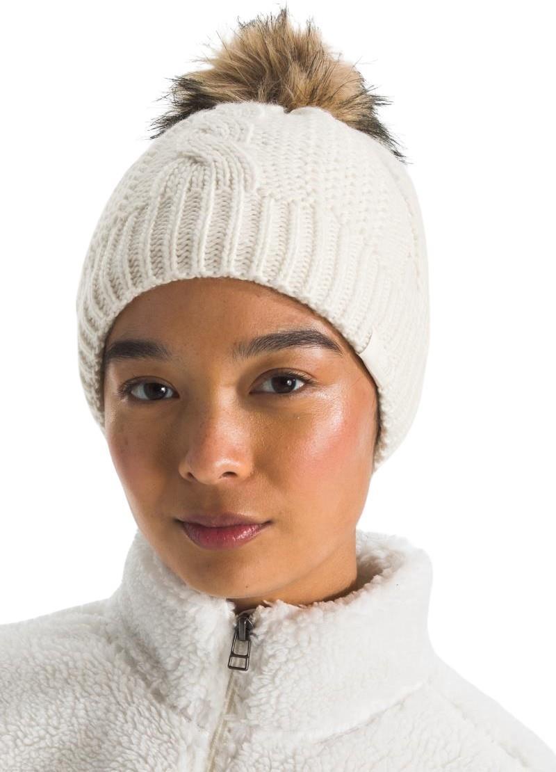 Oh Mega Fur Pom Lined Beanie - Womens - white dune 1