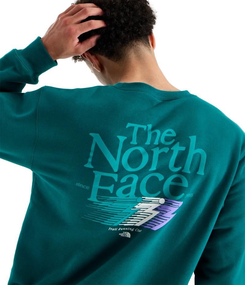 Retro Trail Graphic Crew - Mens - pacific teal 1