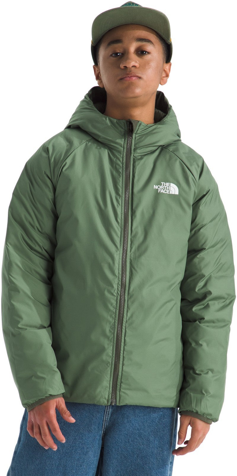 Reversible Perrito Hooded Jacket - Boys - new taupe green 1