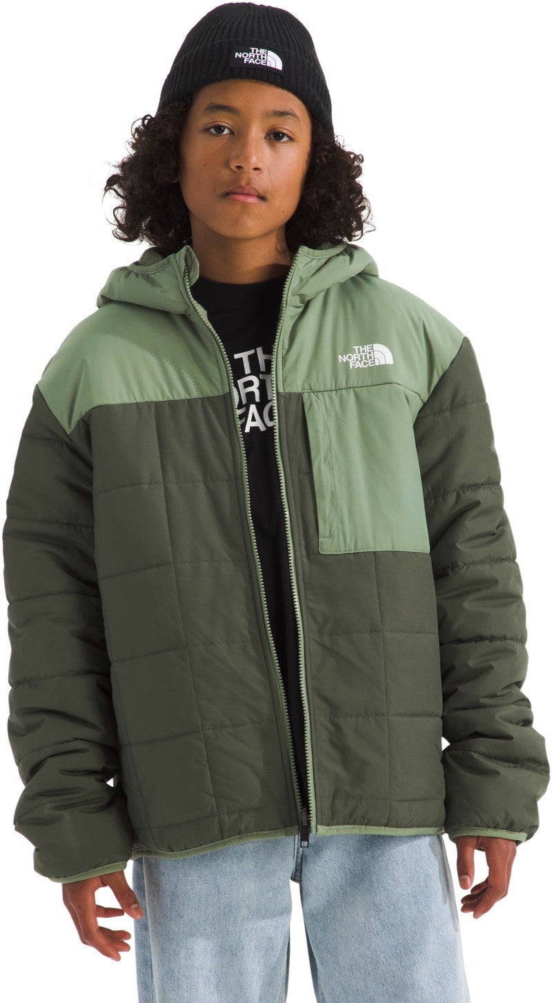 Reversible Shasta Full Zip Hooded Jacket - Boys - new taupe green / bark mist 1