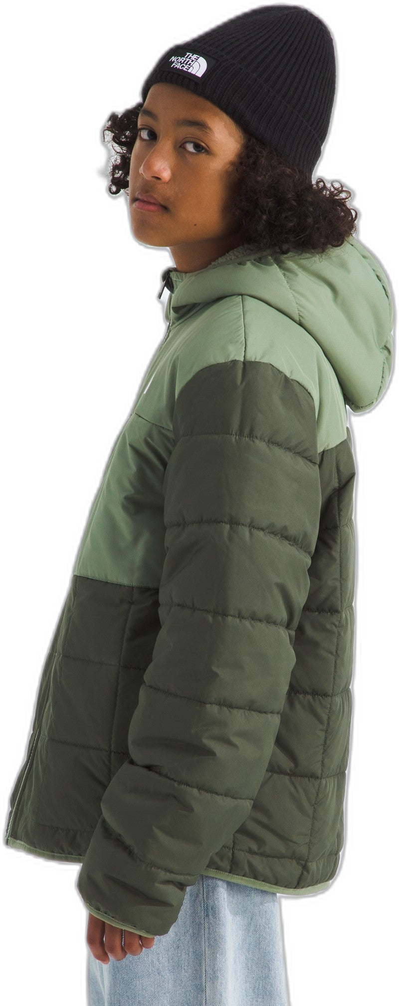 Reversible Shasta Full Zip Hooded Jacket - Boys - new taupe green / bark mist 1