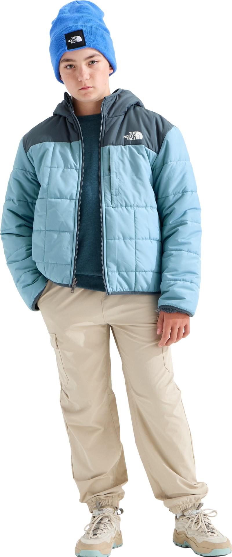 Reversible Shasta Full Zip Hooded Jacket - Boys - pale teal / granite grey 1