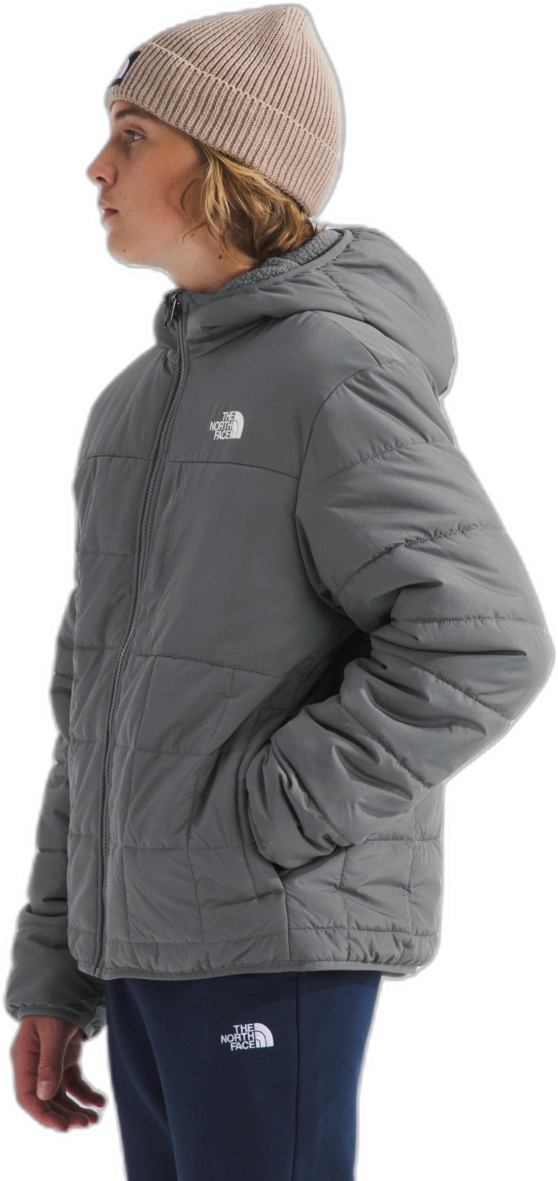Reversible Shasta Full Zip Hooded Jacket - Boys - smoked pearl 1