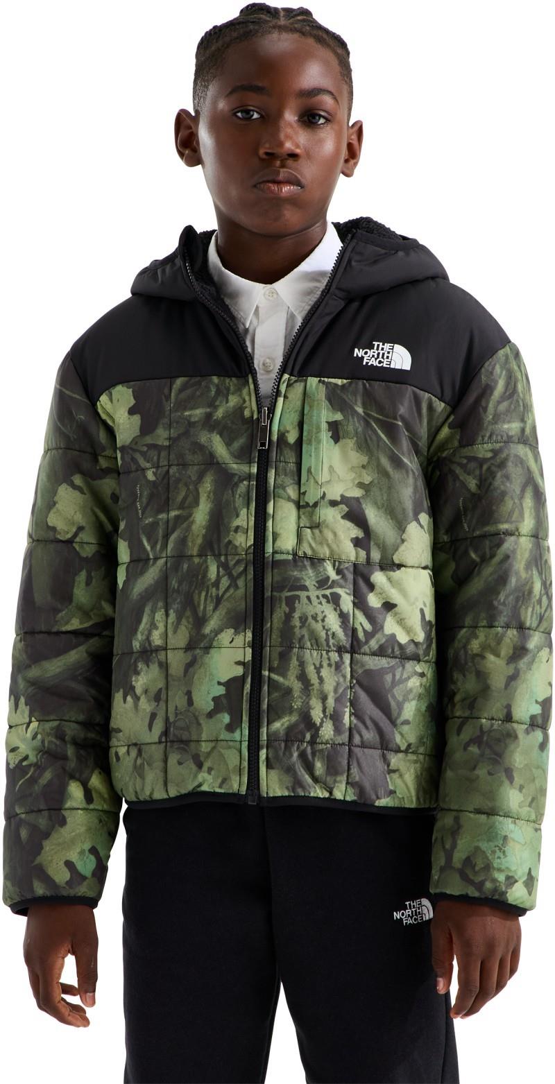 Reversible Shasta Full Zip Hooded Printed Jacket - Boys - new taupe green yosemite oak print 1