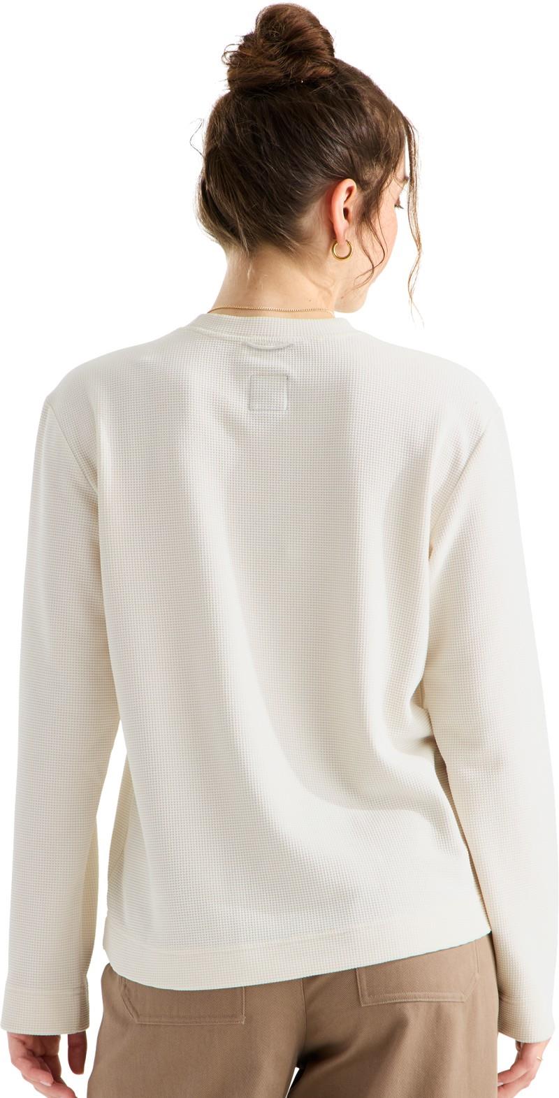 Ridge Path Waffle LS Crew - Womens - white dune 1